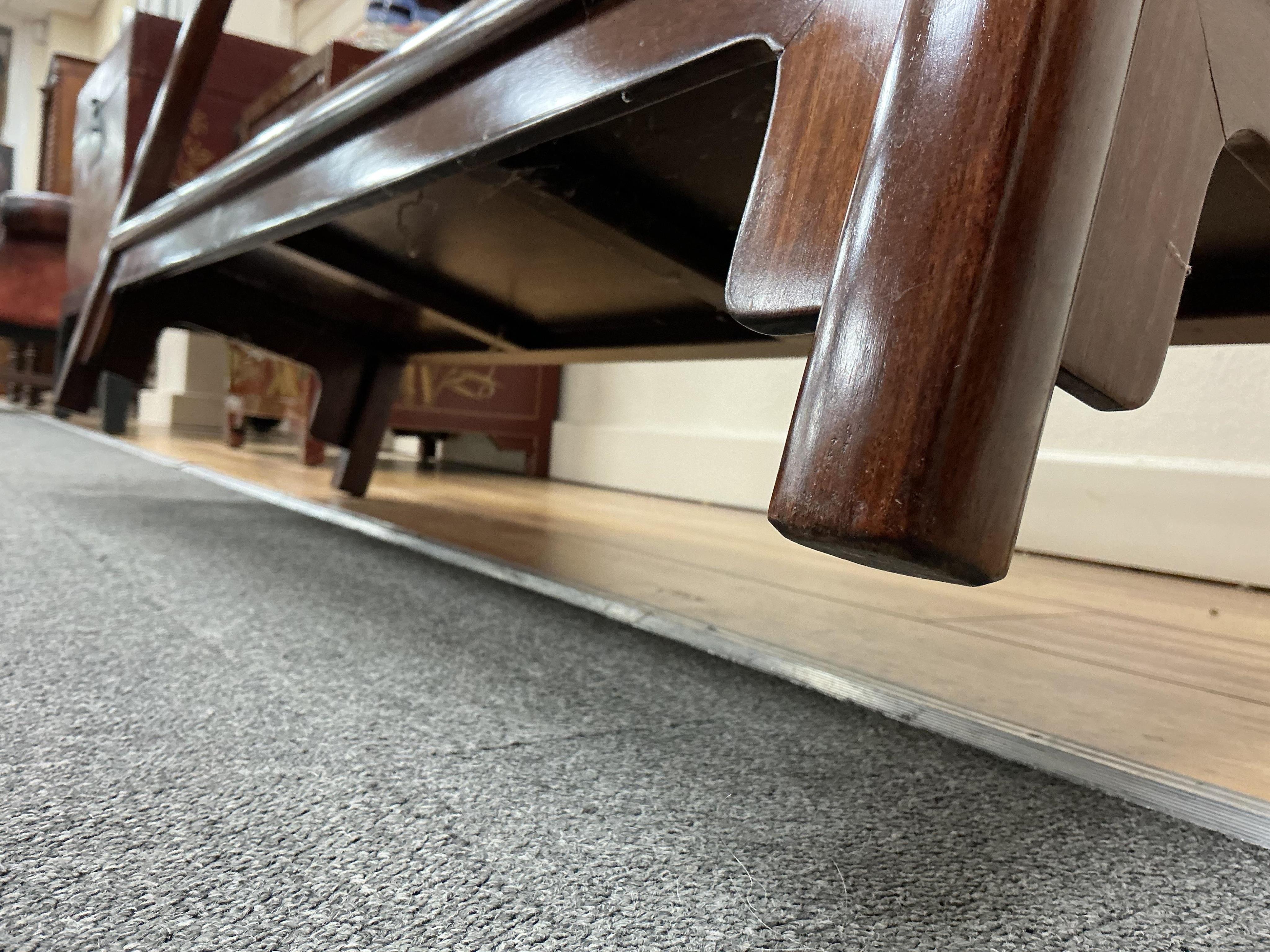 A Chinese hardwood open bookcase, width 100cm, depth 30cm, height 195cm